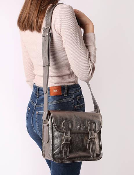 Leather La Sacoche Crossbody Bag Paul marius Silver vintage S other view 1
