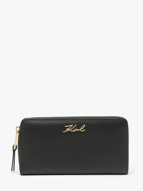 Portefeuille K Signature Cuir Karl lagerfeld Noir k signature A1W32106