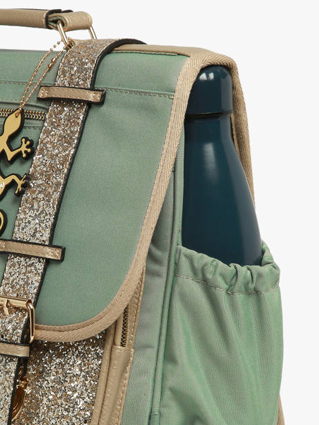 Cartable Enfant 3 Compartiments Cameleon Vert vintage fantasy CA41 vue secondaire 5