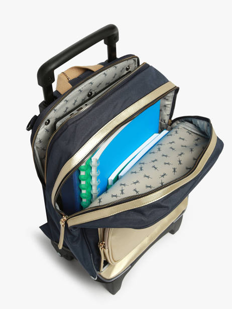 2-compartment Wheeled Schoolbag Cameleon Blue vintage fantasy SR40 other view 3
