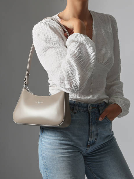 Sac Bandoulière Suave Cuir Lancaster Gris suave ace 22 vue secondaire 1