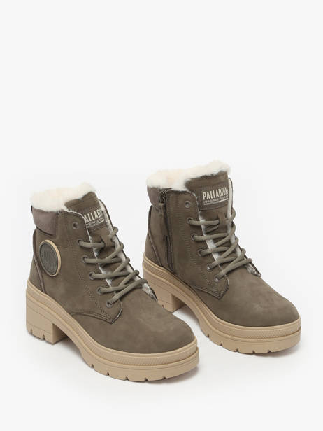 Bottines à Talon En Cuir Palladium Vert women 99527281 vue secondaire 1