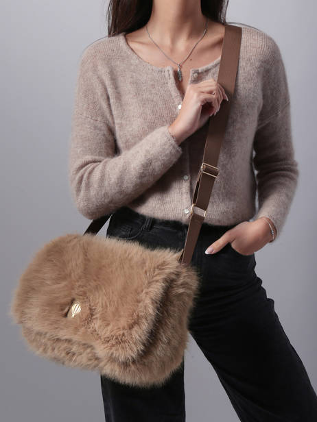 Sac Bandoulière Doudou Polyester Le voyage en panier Marron doudou AHP266 vue secondaire 1