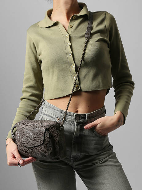 Sac Bandouliere Naina Cuir Pieces Gris naina 17063358 vue secondaire 1
