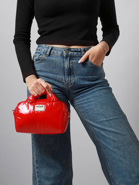 Sac Bandoulière Glossy Polyester Recyclé Wouf Rouge glossy BB250026 vue secondaire 1