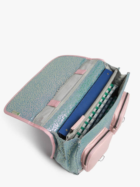 Cartable 2 Compartiments Cameleon Bleu vintage fantasy PBVGCA38 vue secondaire 3