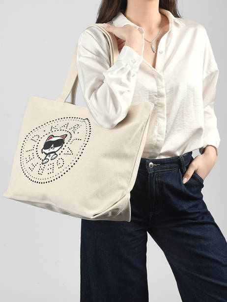 Sac Porté épaule K Ikon Coton Karl lagerfeld Blanc k ikon B2W50075 vue secondaire 1